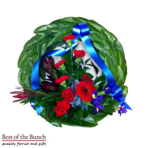 ANZAC Wreath - Medium Round Laurel Wreath - Best of the Bunch Florist Wellington
