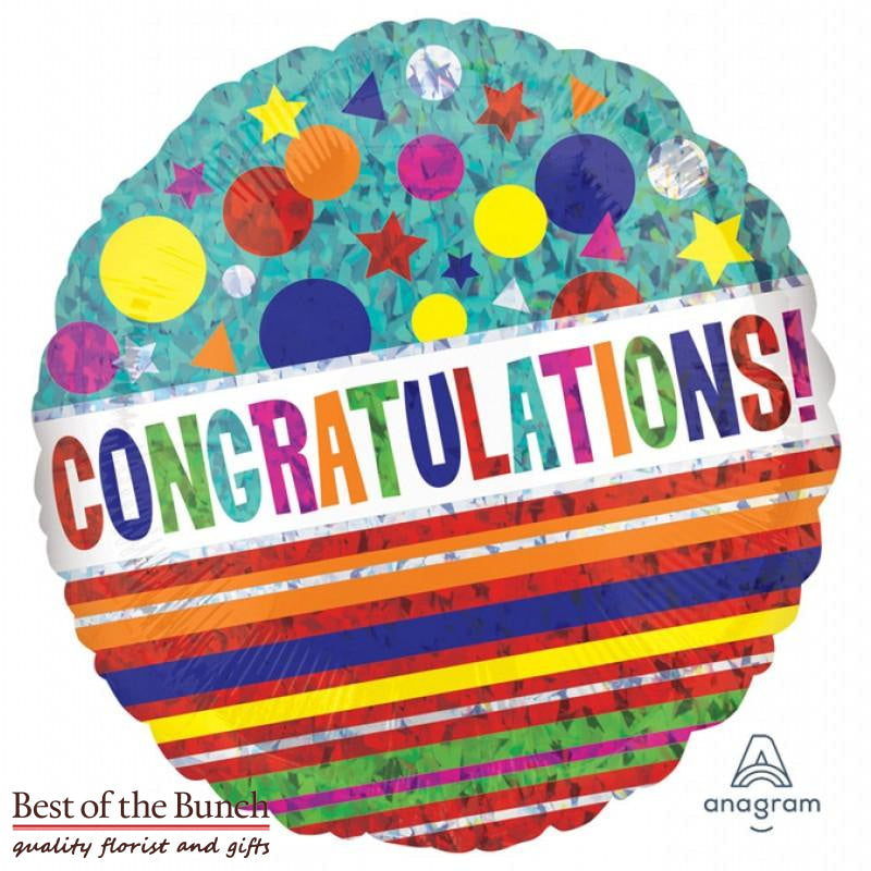 Congratulations Foil Helium Balloon 45cm (18") - Best of the Bunch Florist Wellington