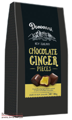 Same day delivery of Donovans New Zealand Dark Chocolate & Ginger Pieces in Wellington or New Zealand wide delivered