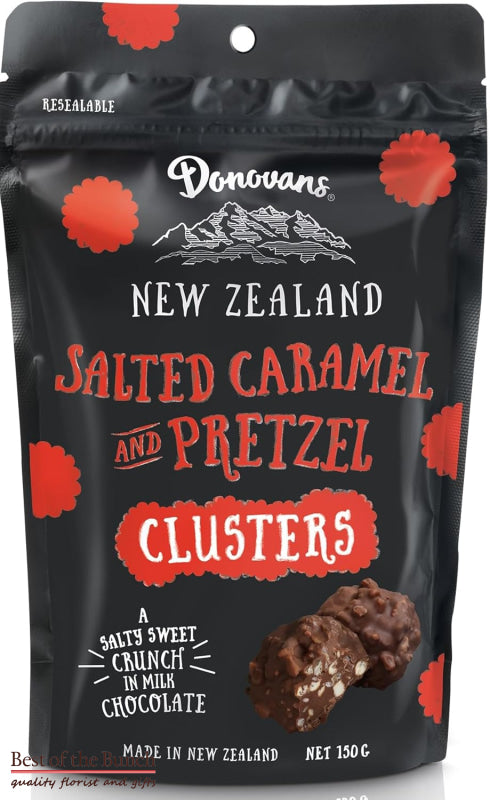 Donovans New Zealand salted caramel & pretzel chocolates same day delivery Wellington delivered. Order chocolates online.