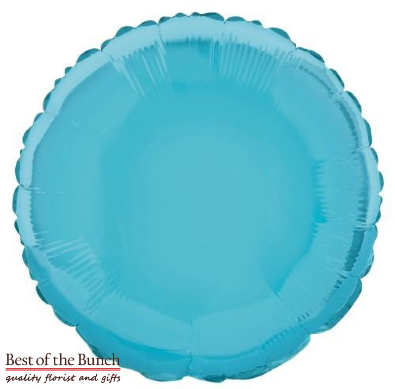 Light Baby Blue Round Shaped Foil Helium Balloon 45cm (18") - Best of the Bunch Florist Wellington