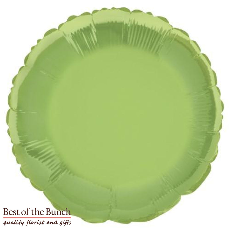 Lime Green Round Shaped Foil Helium Balloon 45cm (18") - Best of the Bunch Florist Wellington