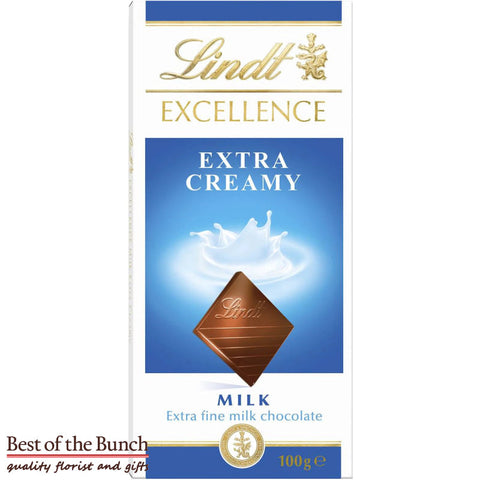Lindt Excellence Extra Creamy Milk Chocolate Bar 100g same day delivery Wellington delivered