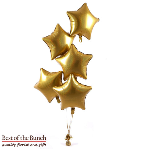 Plain Star Shaped Foil - Bouquet of Helium Balloons  - Choose Your Colours - Solid Colours - Best of the Bunch Florist Wellington