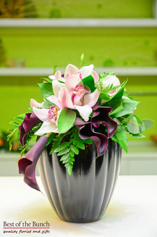 Table Flower Arrangement Mulberry Wine - Best of the Bunch Florist Wellington