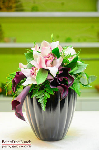Table Flower Arrangement Mulberry Wine - Best of the Bunch Florist Wellington