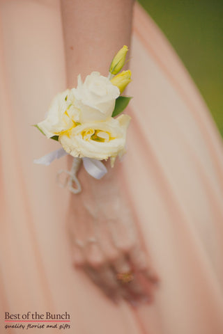 Wrist Corsage Buttermilk - Best of the Bunch Florist Wellington