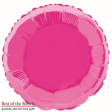 Dark Hot Pink Round Shaped Foil Helium Balloon 45cm (18") - Best of the Bunch Florist Wellington
