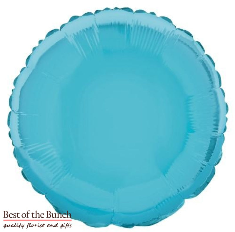 Light Baby Blue Round Shaped Foil Helium Balloon 45cm (18") - Best of the Bunch Florist Wellington