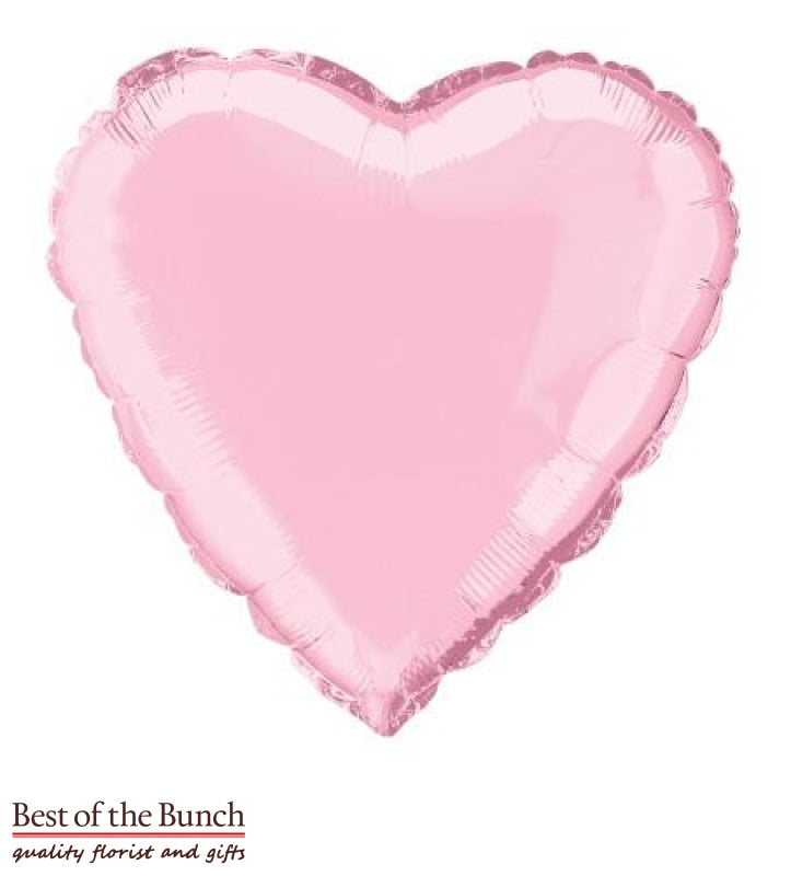 Light Baby Pink Heart Shaped Foil Helium Balloon 45cm (18") - Best of the Bunch Florist Wellington