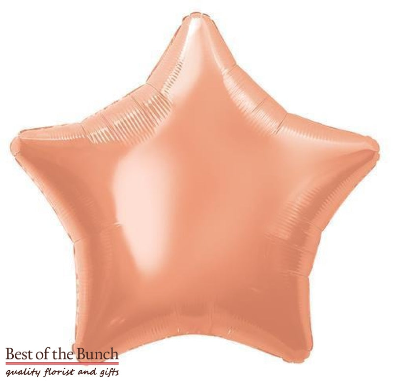 Rose Gold Star Shaped Foil Helium Balloon 51cm (20") - Best of the Bunch Florist Wellington