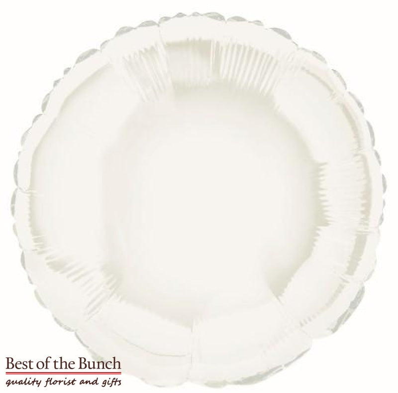 White Round Shaped Foil Helium Balloon 45cm (18") - Best of the Bunch Florist Wellington