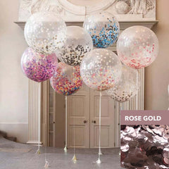 Giant XXL Extra Large Round Confetti Filled Helium Balloons 60cm &amp; 90cm