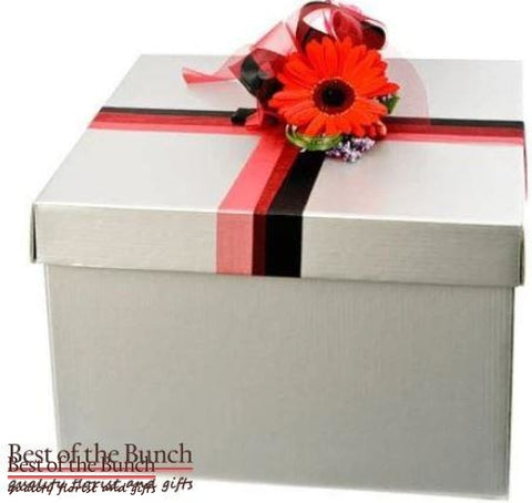 1 x  NZ Made Large Gift Box With Lid - Biodegradable Cardboard 370mm Square x 225mm High - Best of the Bunch Florist Wellington