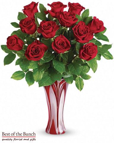 12 Long Stemmed Red Roses (40cm) - Best of the Bunch Florist Wellington