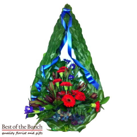 ANZAC Wreath - Large Teardrop Chaplet - Best of the Bunch Florist Wellington