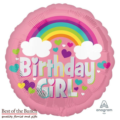 Birthday Girl Happy Birthday Foil Helium Balloon 45cm (18") - Best of the Bunch Florist Wellington