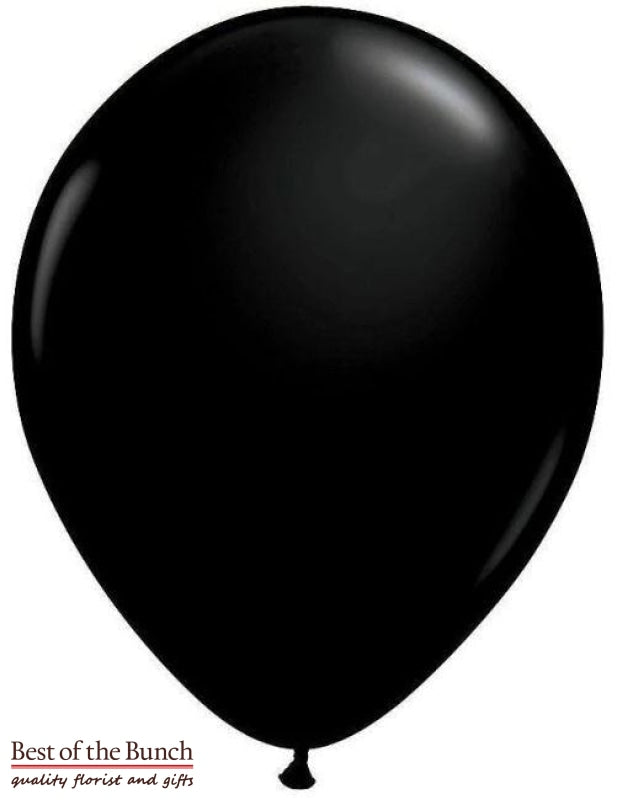 Black Plain Latex Helium Balloon 28cm (11") - Best of the Bunch Florist Wellington