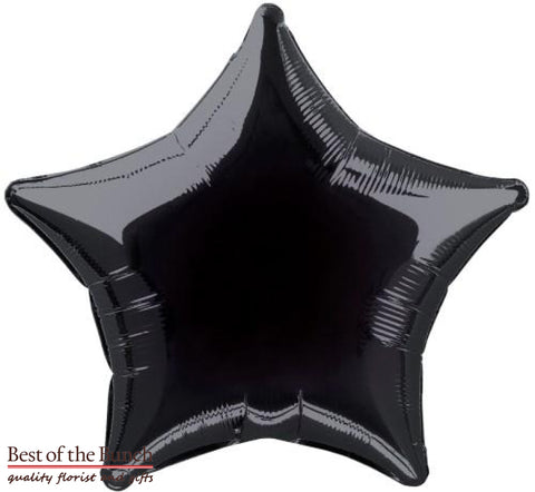 Black Star Shaped Foil Helium Balloon 51cm (20") - Best of the Bunch Florist Wellington