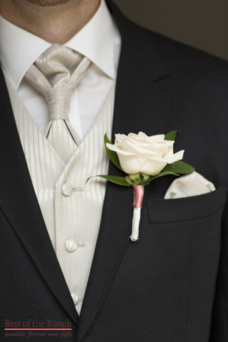 Buttonhole Champagne - Single flower Buttonhole (Boutonniere) - Best of the Bunch Florist Wellington