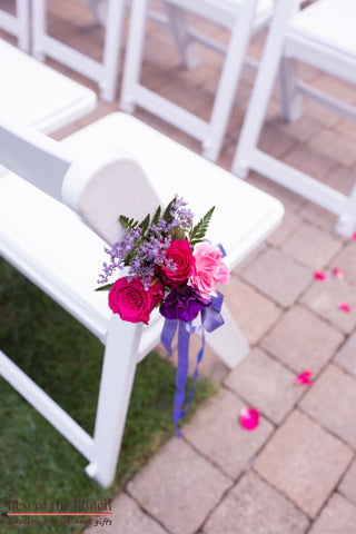 Chair Flowers Rosy Posy - Chair Flower Decoration - Best of the Bunch Florist Wellington
