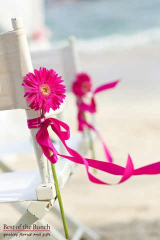 Chair Flowers Tie the Knot - Chair Flower Decoration - Best of the Bunch Florist Wellington
