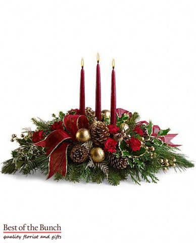 Christmas Centerpiece All Is Bright - Best of the Bunch Florist Wellington
