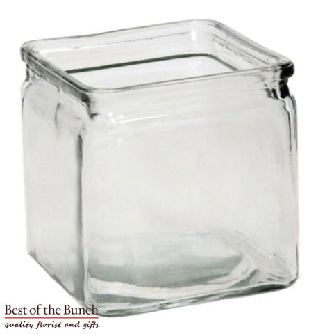 Classic Cube Glass Vase - Best of the Bunch Florist Wellington