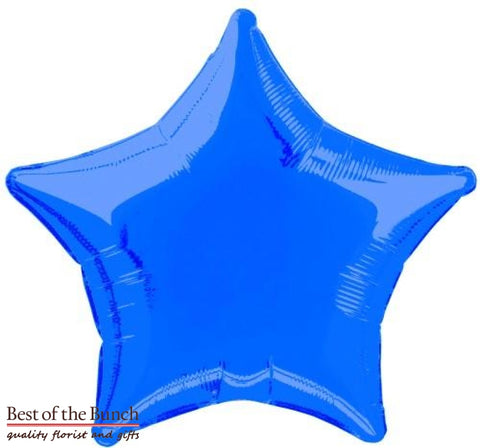 Dark Royal Blue Star Shaped Foil Helium Balloon 51cm (20") - Best of the Bunch Florist Wellington