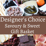 Wellington delivery of savoury & sweet gift basket ideas of savoury & sweet food boxes delivered Wellington with New Zealand wine champagne with savoury & sweet snacks. Same day delivery