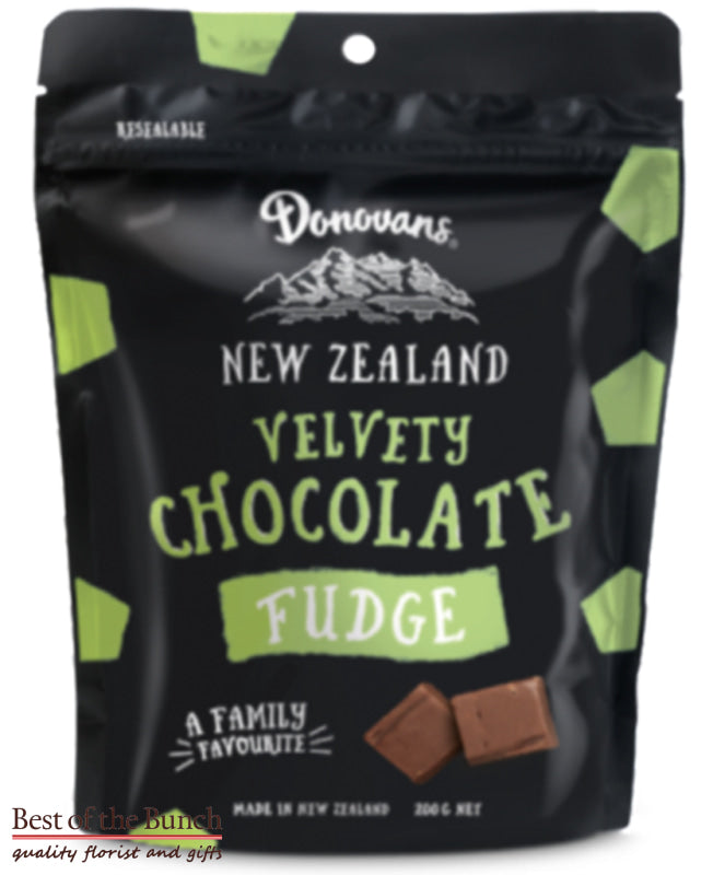 Donovans New Zealand Chocolates - Chocolate Fudge 200g Re-Sealable Pouch - Best of the Bunch Florist Wellington