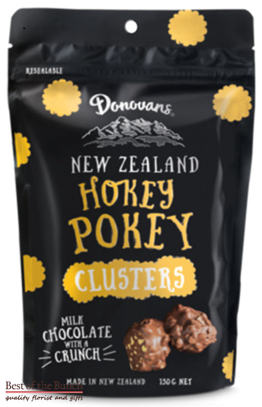 Donovans New Zealand Chocolates - Hokey Pokey Clusters 150g Re-Sealable Pouch - Best of the Bunch Florist Wellington