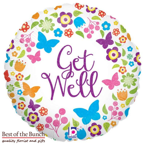 Female - Get Well Soon Foil Helium Balloon 45cm (18") - Best of the Bunch Florist Wellington