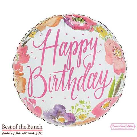 Female - Happy Birthday Foil Helium Balloon 45cm (18") - Best of the Bunch Florist Wellington