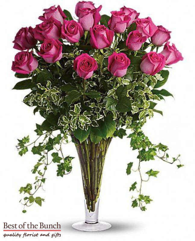 Flower Bouquet Dreaming in Pink - 18 Pink Roses - Best of the Bunch Florist Wellington