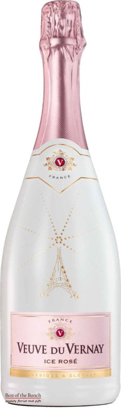 French Sparkling Wine - Veuve de Vernay France Rose Ice Wine Demi-Sec- Wine Delivered In A Wine Gift Bag / Box - Best of the Bunch Florist Wellington