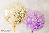 Giant XXL Extra Large Round Confetti Filled Latex Helium Balloons 60cm - Bouquet of Helium Balloons  - Choose Your Colours - Plain Colours - Best of the Bunch Florist Wellington