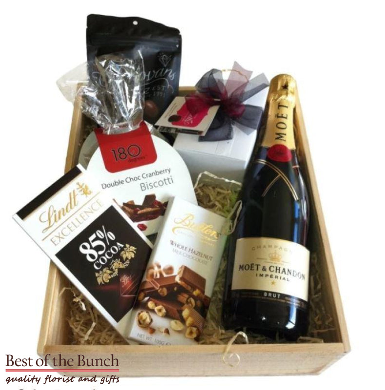 Gift Box Chocolate & Wine Lovers With Wine or Drinks - Best of the Bunch Florist Wellington