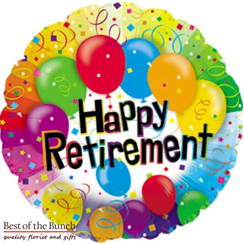 Happy Retirement Foil Helium Balloon 45cm (18") - Best of the Bunch Florist Wellington