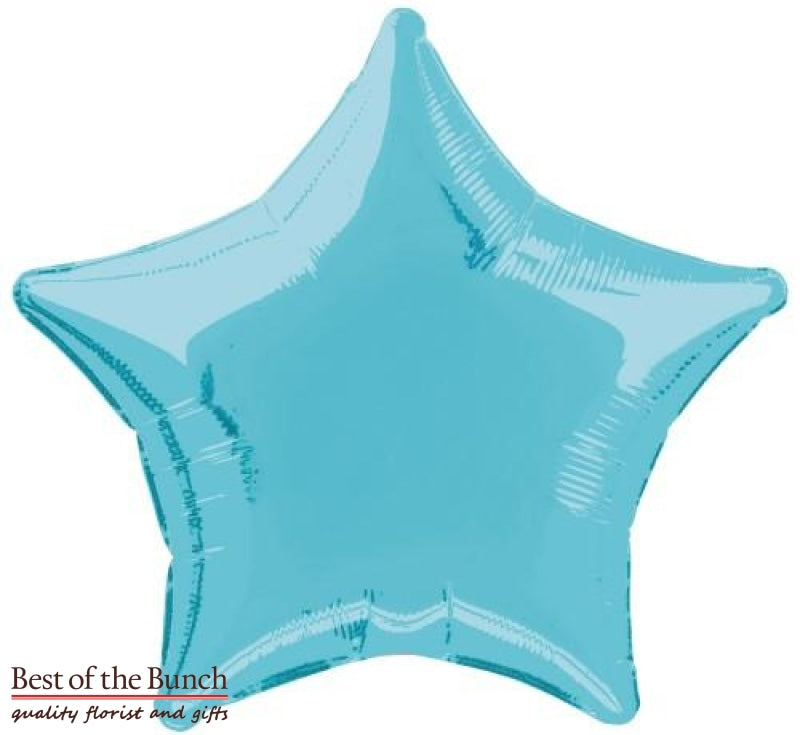 Light Baby Blue Star Shaped Foil Helium Balloon 51cm (20") - Best of the Bunch Florist Wellington