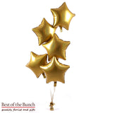 Plain Star Shaped Foil - Bouquet of Helium Balloons  - Choose Your Colours - Solid Colours - Best of the Bunch Florist Wellington