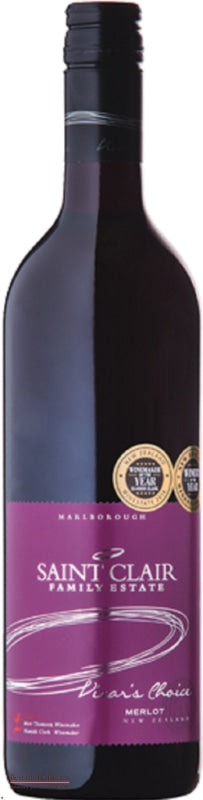 Saint Clair Vicars Choice Marlborough Merlot - Wine Delivered In A Wine Gift Bag / Box - Best of the Bunch Florist Wellington