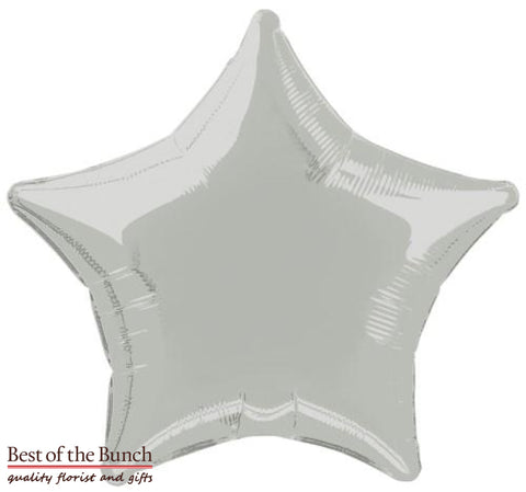 Silver Star Shaped Foil Helium Balloon 51cm (20") - Best of the Bunch Florist Wellington
