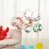 Standard Size Confetti Filled Latex Helium Balloons 28cm - Bouquet of Helium Balloons  - Choose Your Colours - Best of the Bunch Florist Wellington