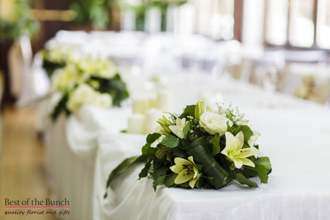 Table Flower Arrangement Ivory Garden - Best of the Bunch Florist Wellington