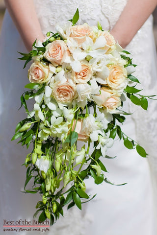 Wedding Bouquet Peaches and Cream - Shower Wedding Bouquet - Best of the Bunch Florist Wellington
