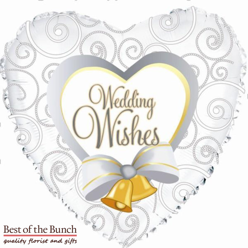 Wedding Wishes Foil Helium Balloon 45cm (18") - Best of the Bunch Florist Wellington