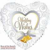 Wedding Wishes Foil Helium Balloon 45cm (18") - Best of the Bunch Florist Wellington