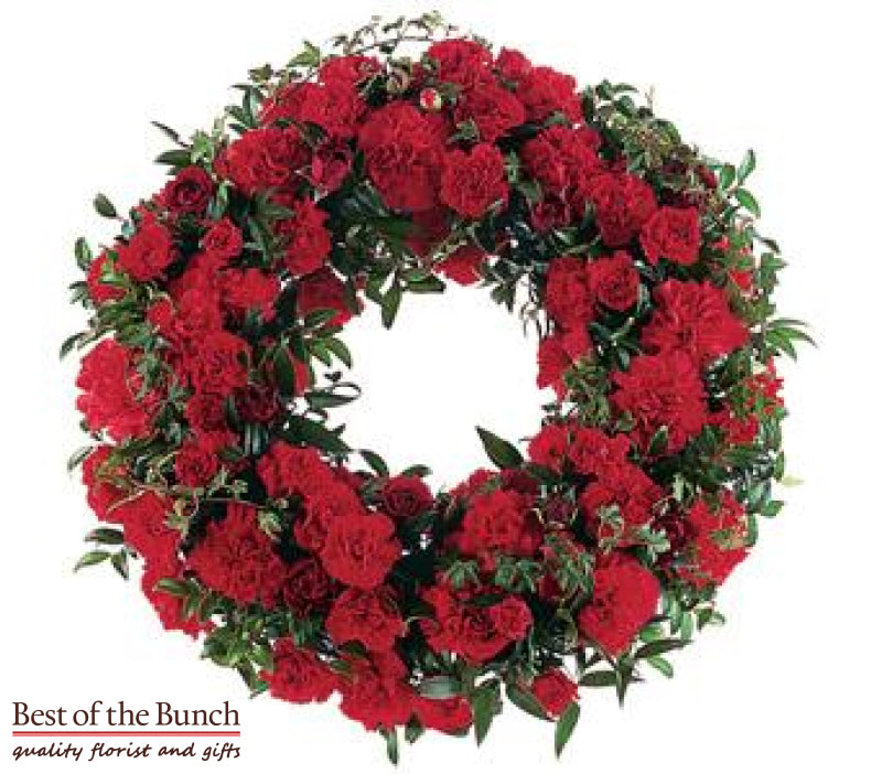 Wreath Sympathy All Red - Best of the Bunch Florist Wellington