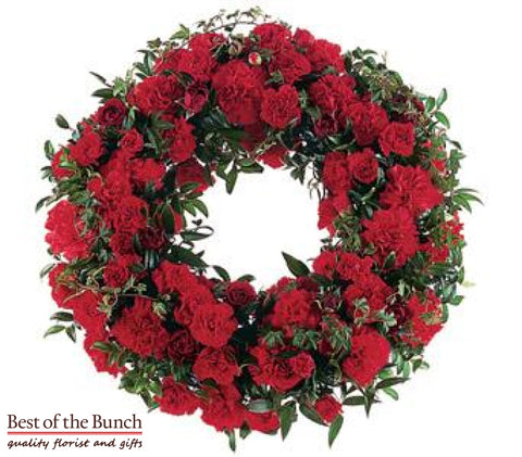 Wreath Sympathy All Red - Best of the Bunch Florist Wellington